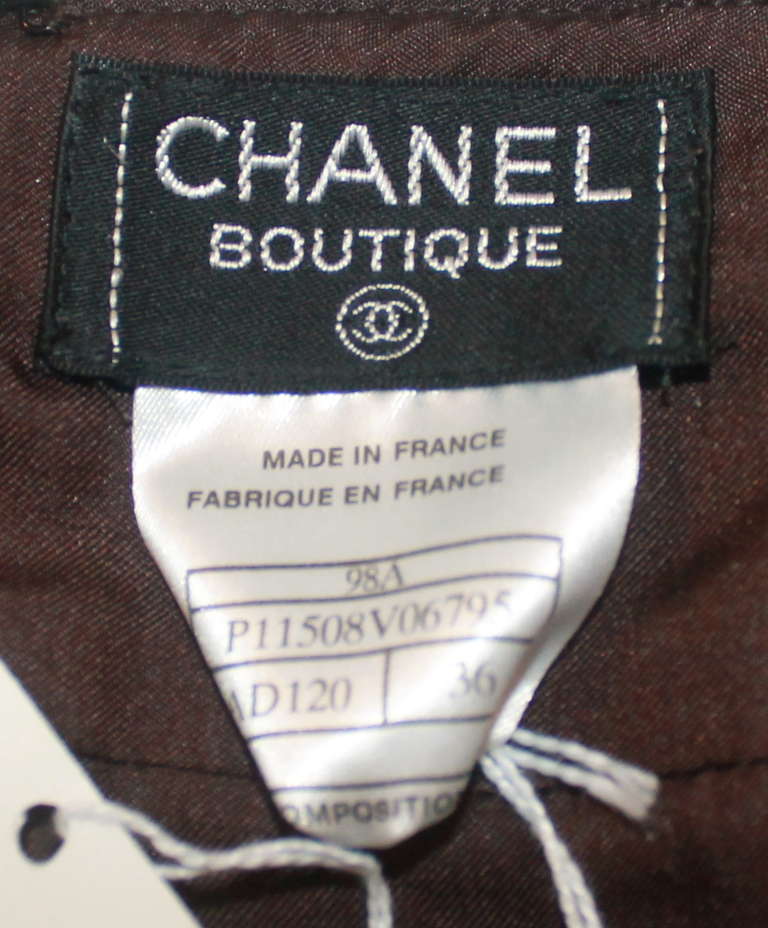 Chanel Chocolate Brown Skirt Suit - 36 3