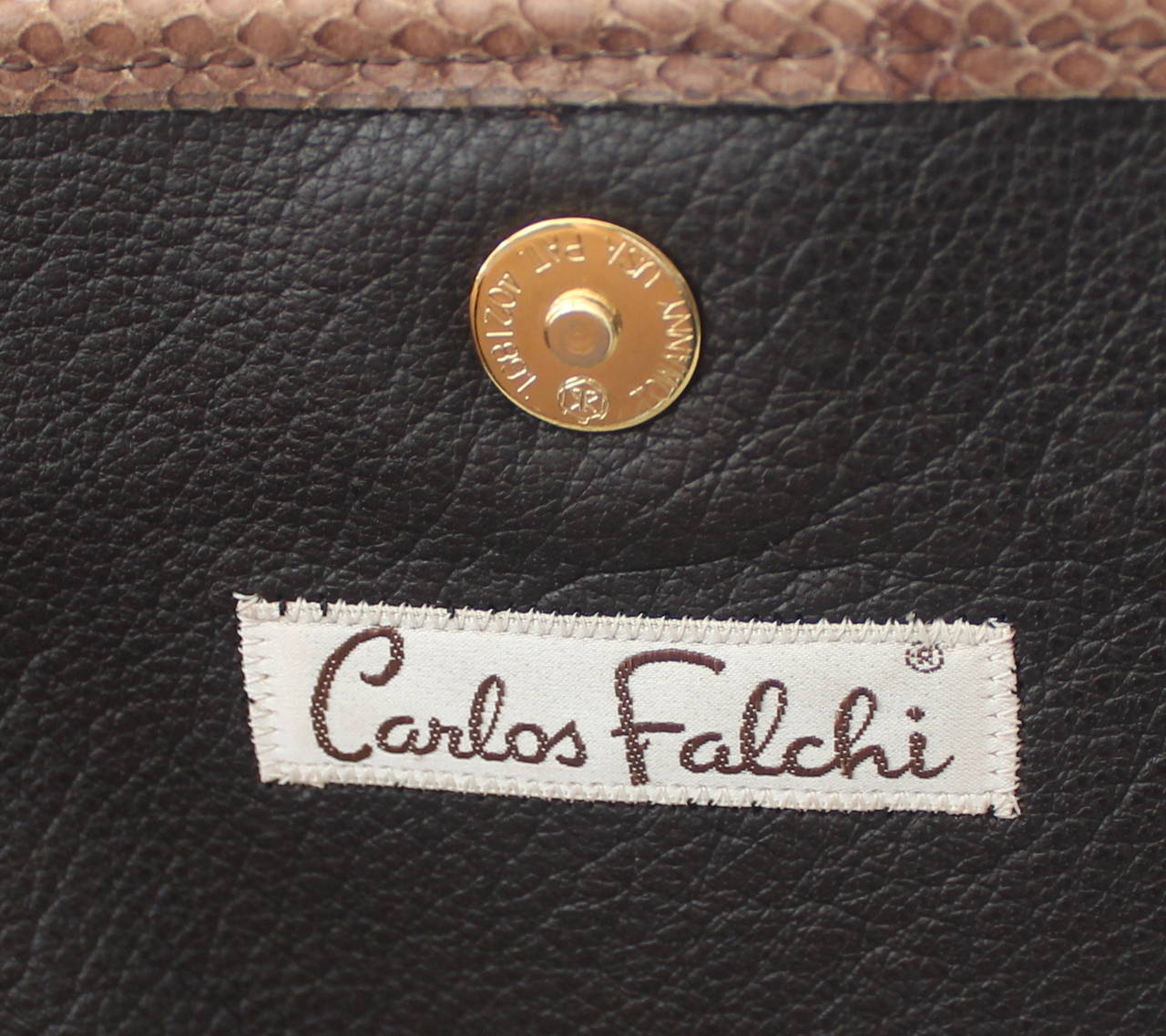 Carlos Falchi 1980's Vintage Brown Lizard, Snake & Leather Patchwork Crossbody 3