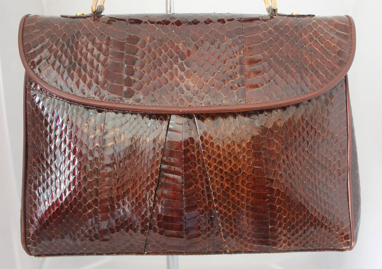 brown snake skin bag