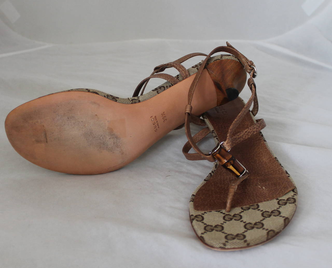 gucci brown leather sandals