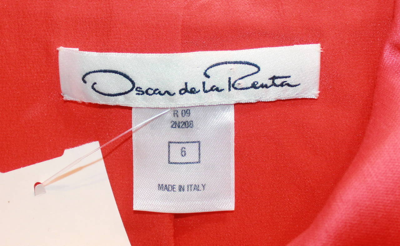 Oscar De La Renta Red Silk Top - 6 1