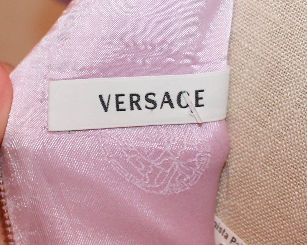 Versace Pink-Lavender Fitted Round-Neck Dress - 4 1