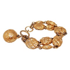 Chanel Vintage Gold Quilted Bracelet - Circa 1970s