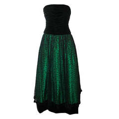 Martha Phillips Vintage Black & Green Gown - 6
