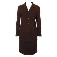 Chanel Chocolate Brown Skirt Suit - 36 11