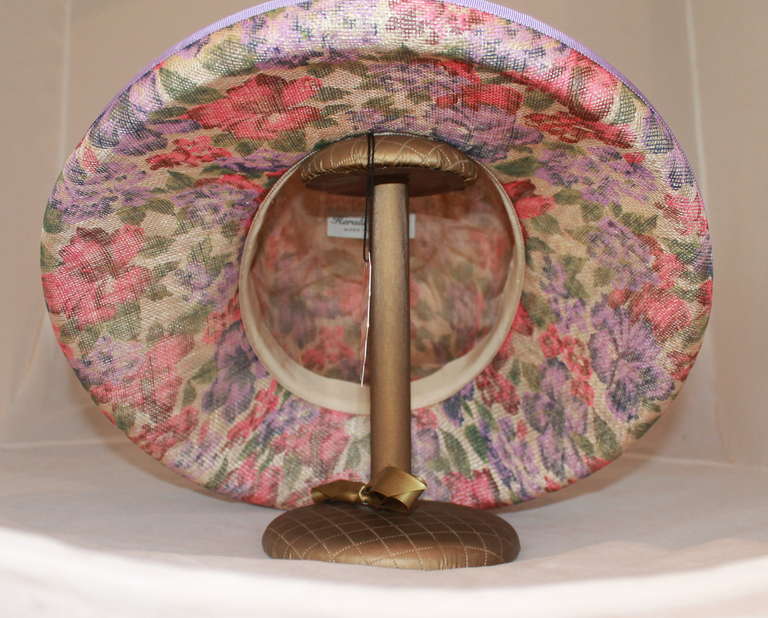 Women's Herald & Heart Floral Print Sloop Style Hat