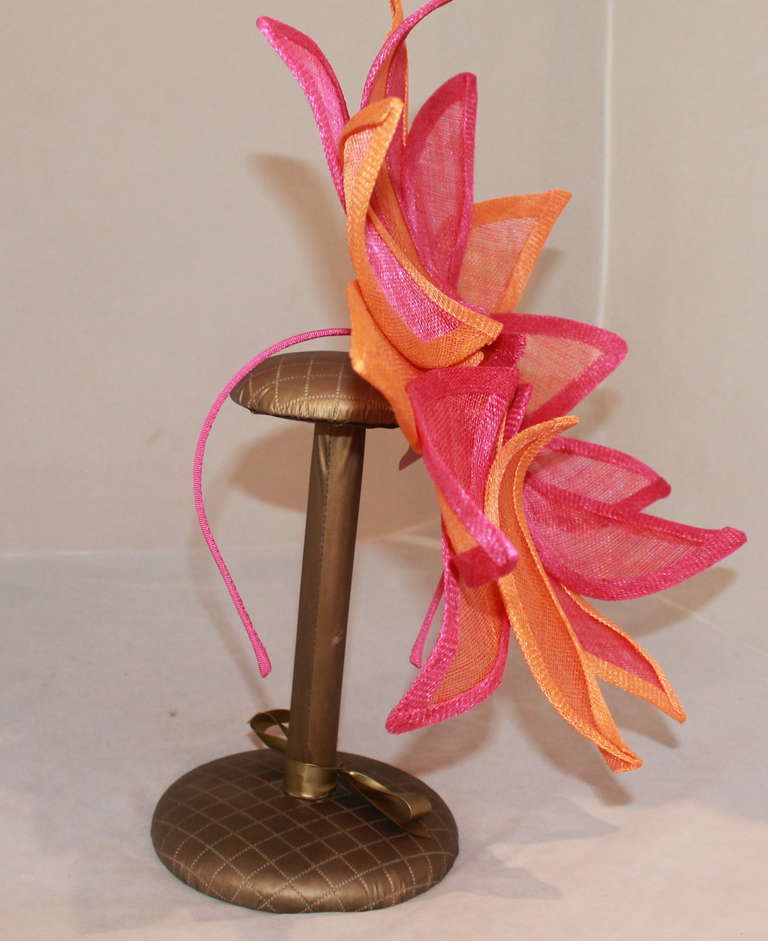 Herald & Heart Magenta & Orange Fascinator Hat