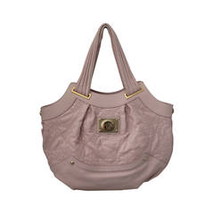 Versace Pastel Pink Motif-Themed Quilted Leather Shoulder Bag