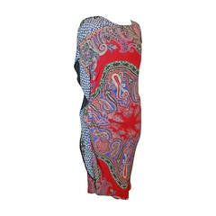 Etro Fuschia & Multi-Color Paisley Printed Dress - 46
