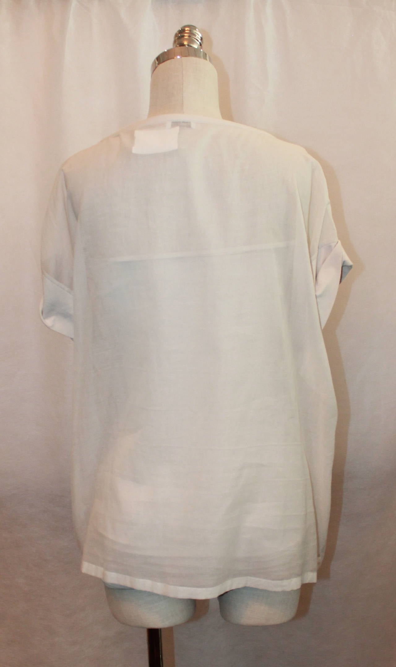 Brunello Cucinelli Ivory Loose Shirt with Tube Top - L In Good Condition In West Palm Beach, FL