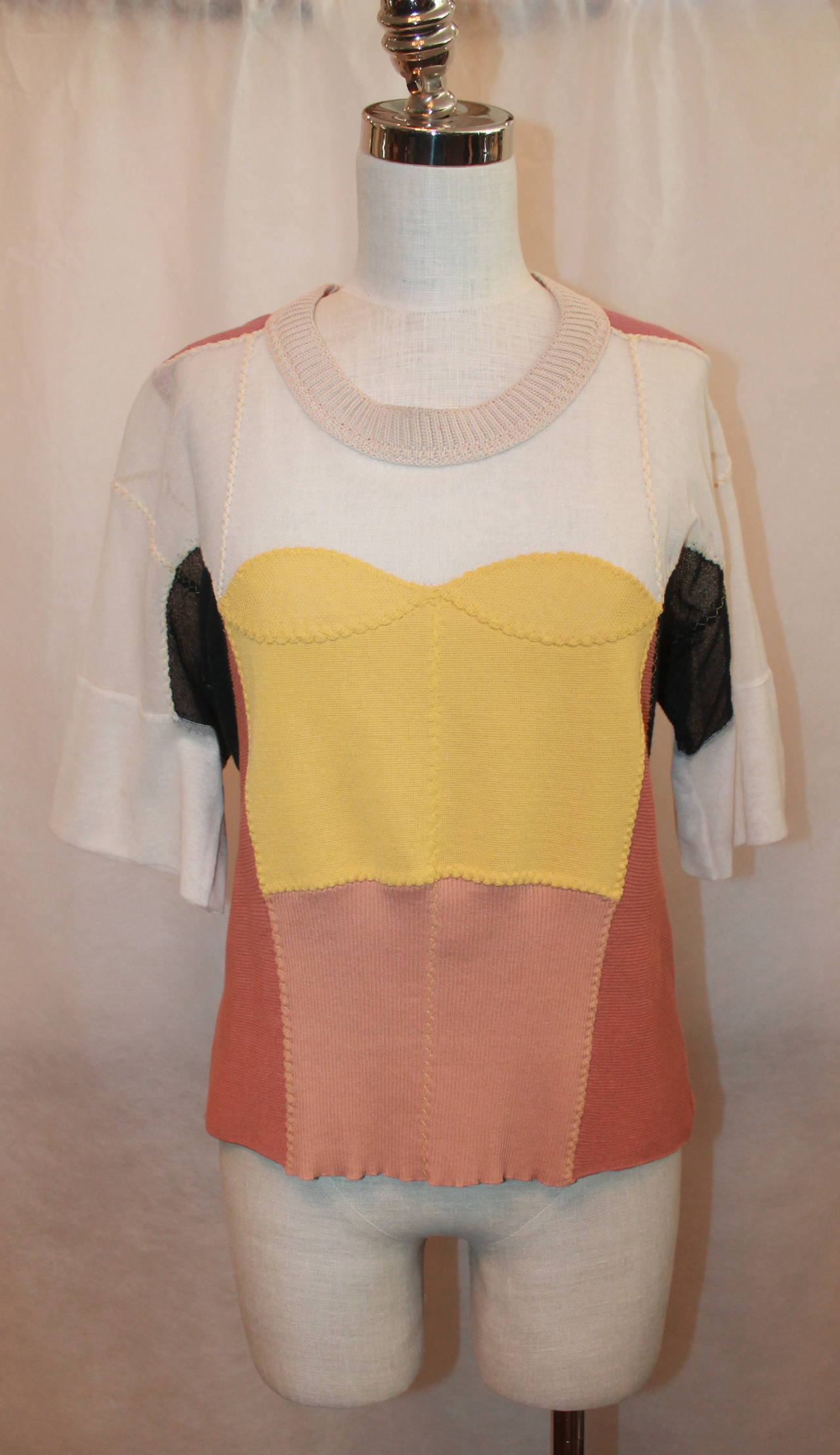 Sonia Rykiel Light weight Multi Color Patchwork Shirt. 