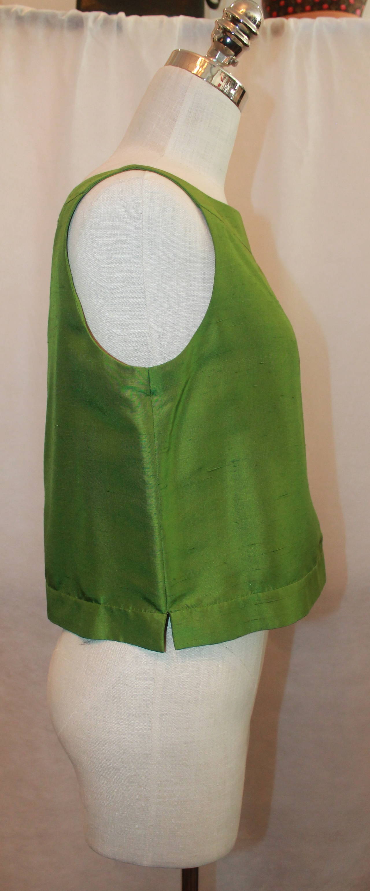 oscar de la renta green top