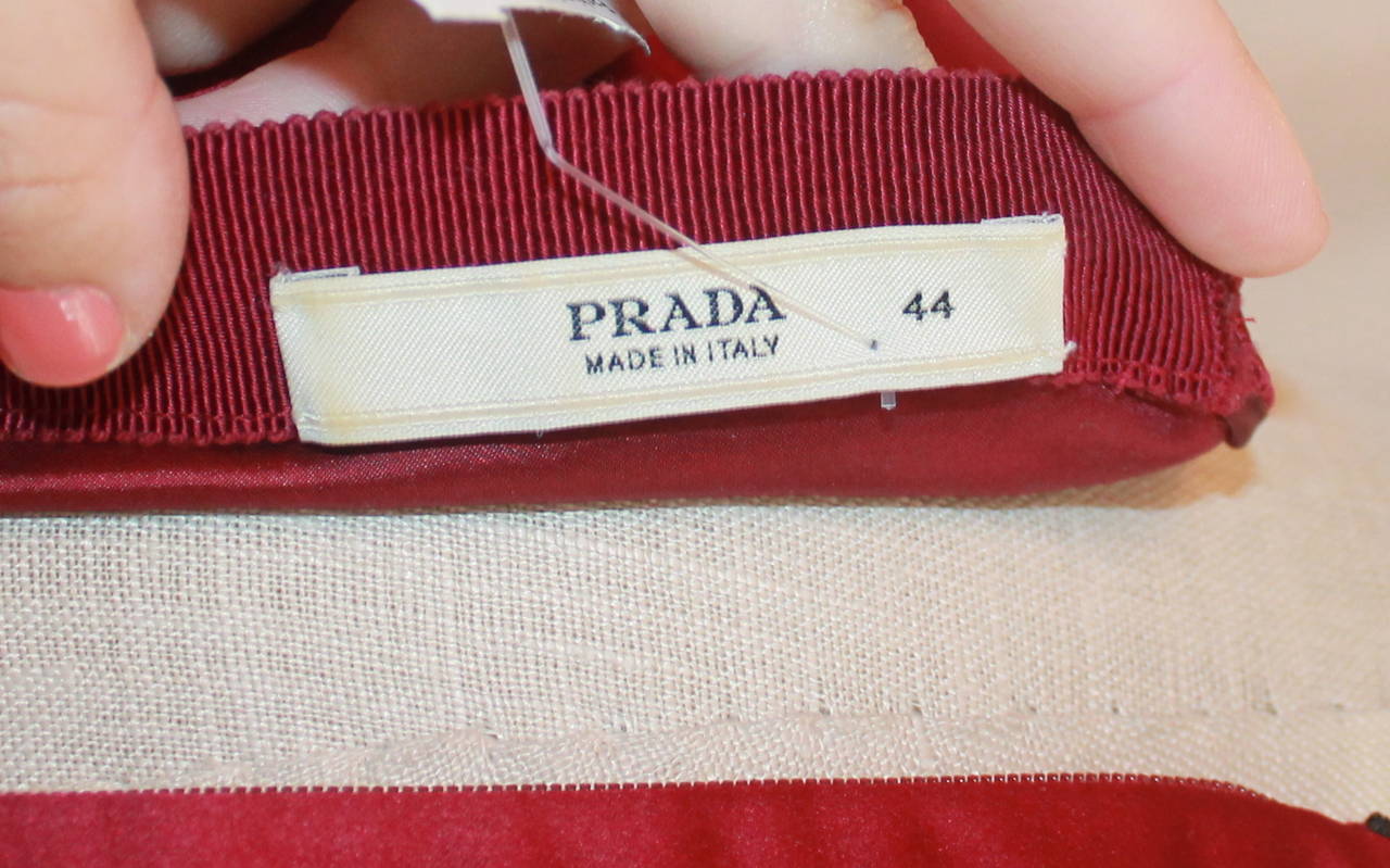 Prada Cherry Red Sleeveless Peplum Top - 44 1