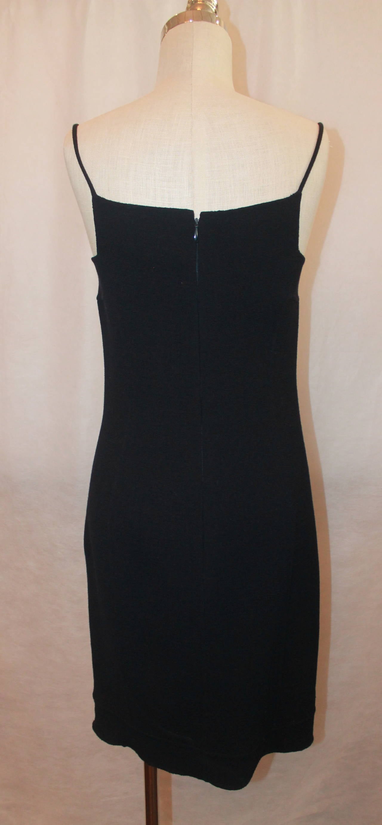 Chado Navy Wool Dress - 10 In Excellent Condition For Sale In West Palm Beach, FL