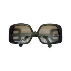Christian Dior 1970's Vintage Olive Square Sunglasses 10