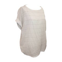 Brunello Cucinelli Ivory Loose Shirt with Tube Top - L