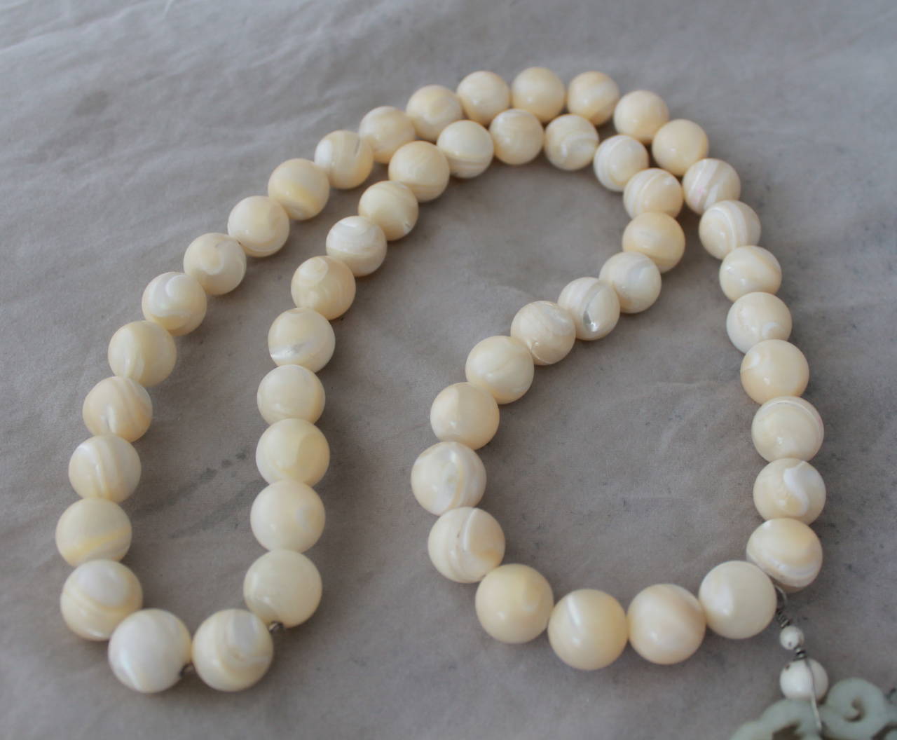 white jade bead necklace