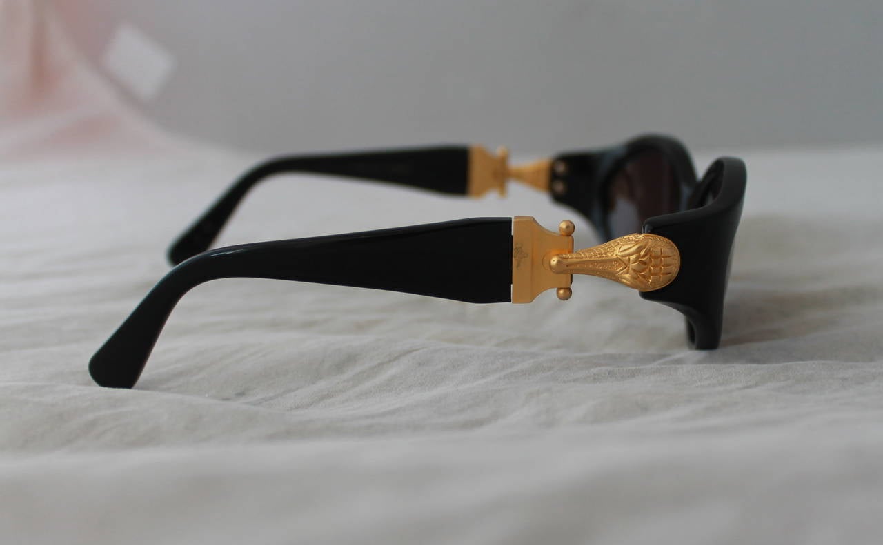 kieselstein-cord 1990's vintage black african queen sunglasses