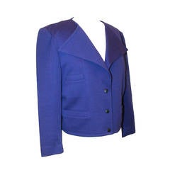Sonia Rykiel 1980's Vintage Royal Purple Wool Jacket - M 12