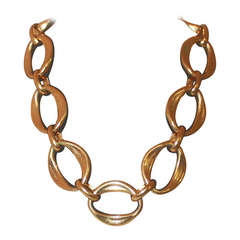 Vintage Chanel Large Gold Link Necklace circa 1954-1971