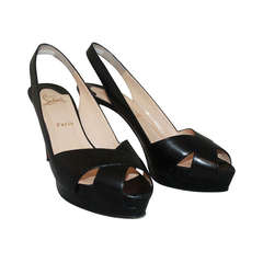 Christian Louboutin Black Peep-Toe Heels - 40