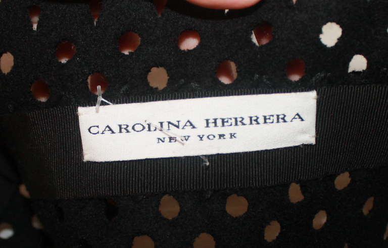 Women's Carolina Herrera Black Eyelet Belt