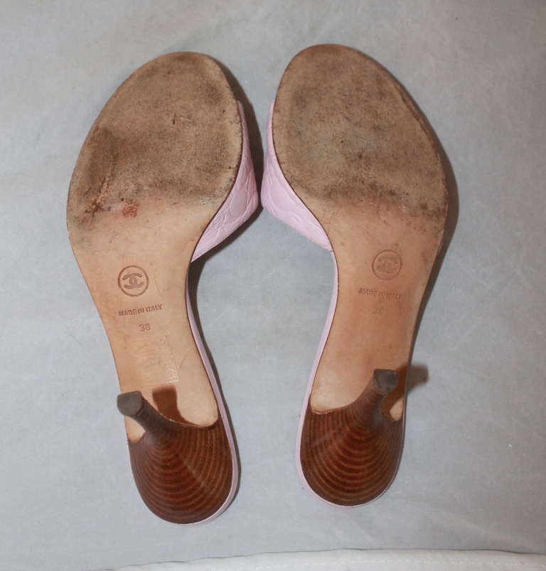 Chanel Pink Monochromatic Slide Heel - 38 1