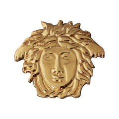 Gianni Versace 1990's Vintage Goldtone Signature Motif Pin