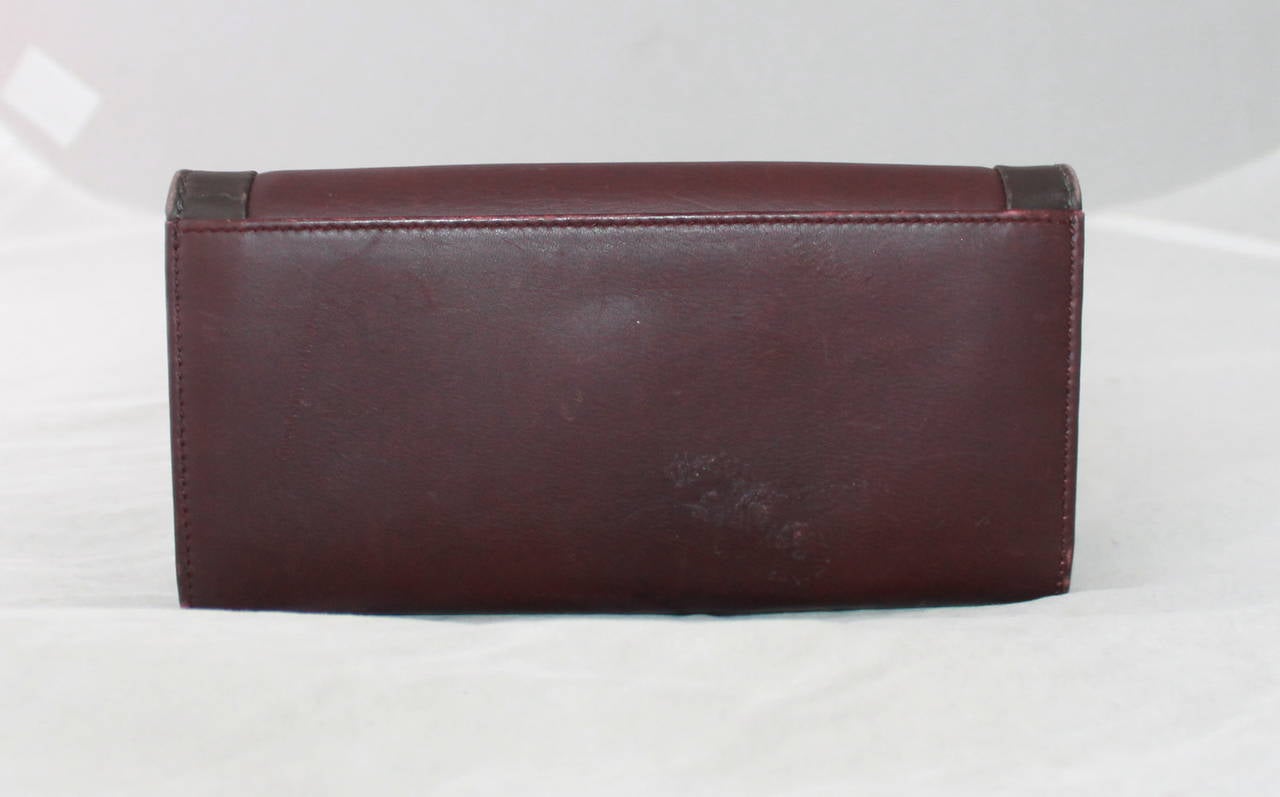 Salvatore Ferragamo Eggplant Leather Wallet with Box GHW at 1stDibs
