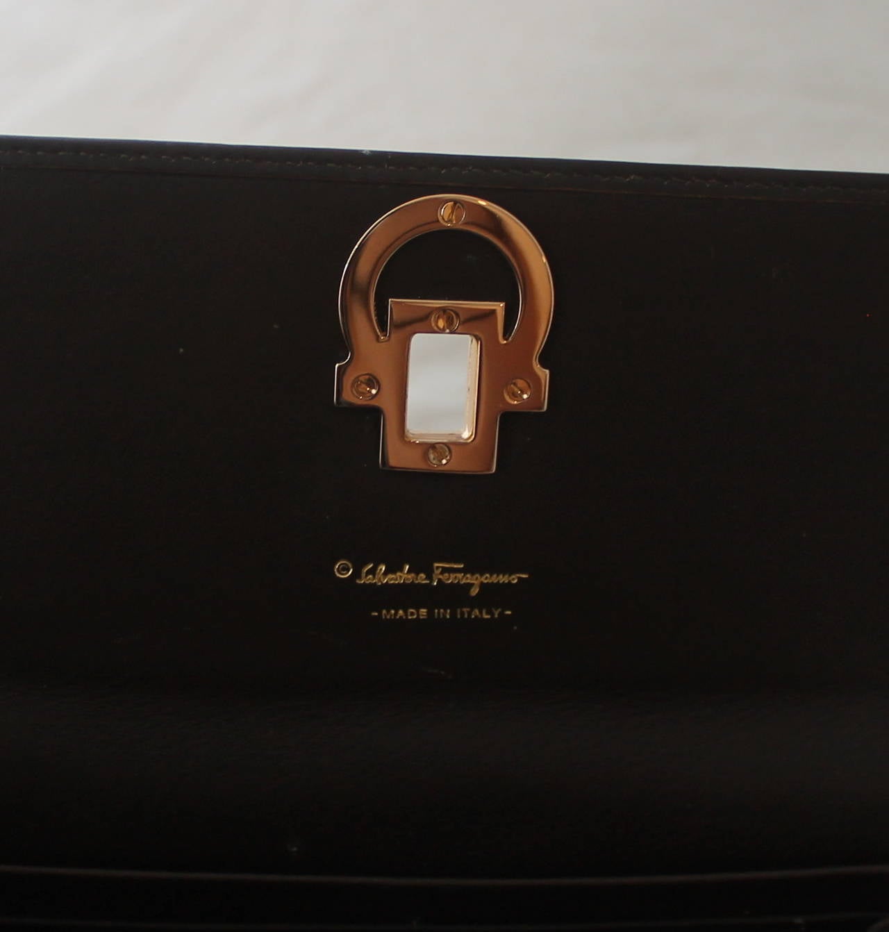 Women's Salvatore Ferragamo Eggplant Leather Wallet with Box GHW