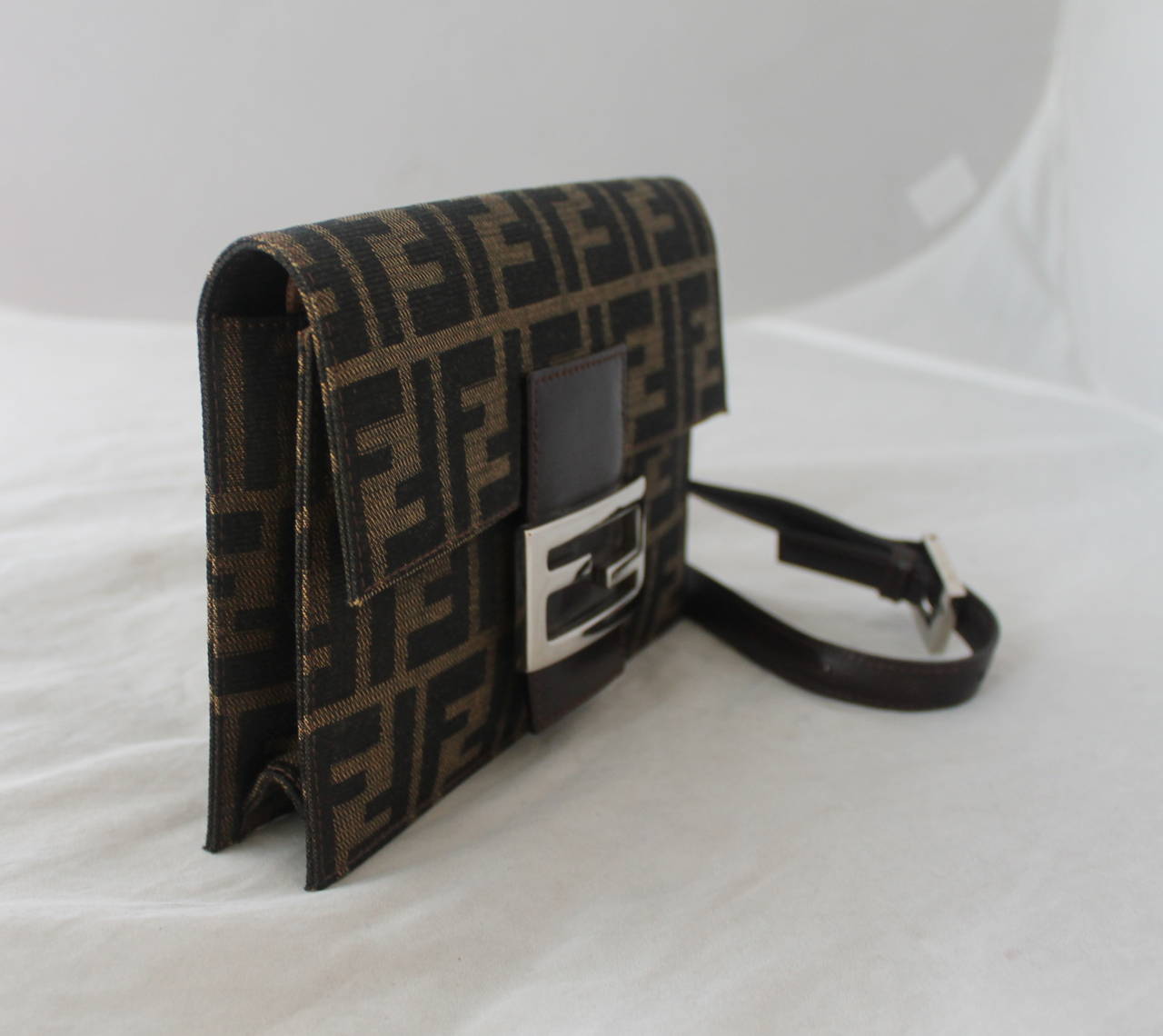 Fendi Brown Fabric Monogram Print Fanny Pack and Shoulder Bag at ...