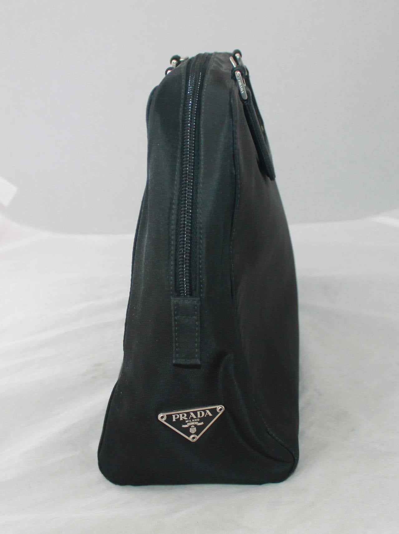 Prada Black Nylon Top Handle Handbag