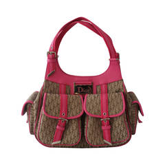 Christian Dior "Fun Diorissimo" Brown Monogram & Pink Trim Tote 11