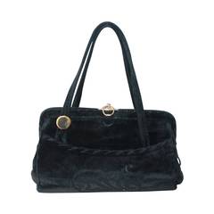 Marzini 1950's Vintage Black Velvet Small Handbag