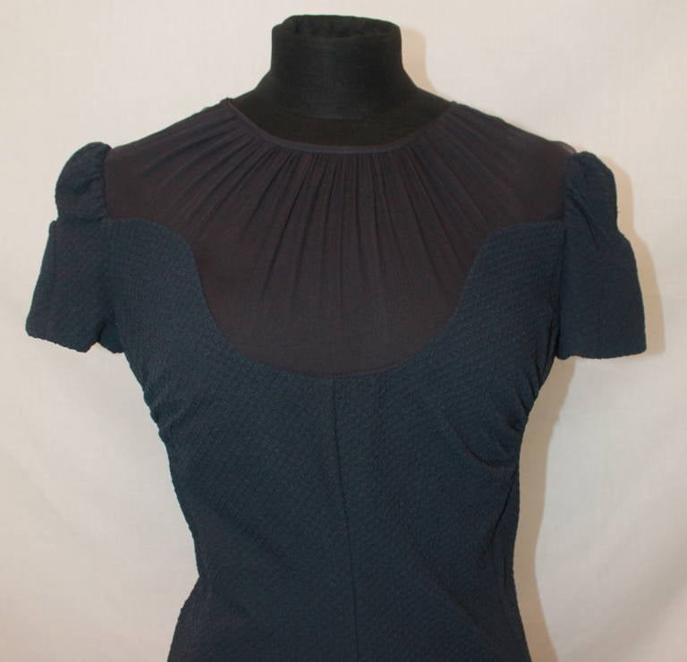 Women's Nina Ricci Navy Silk Dress - 38