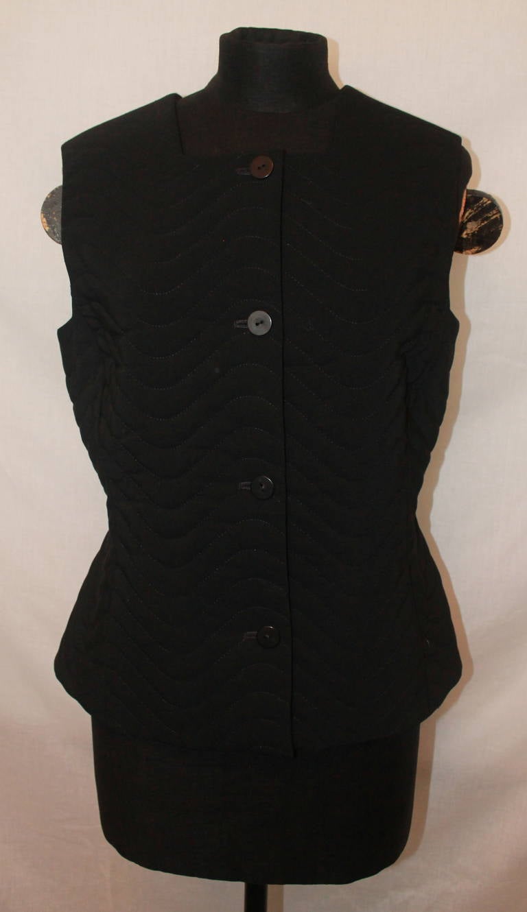 Women's Chado Black Reversible Quilted Vest - 10