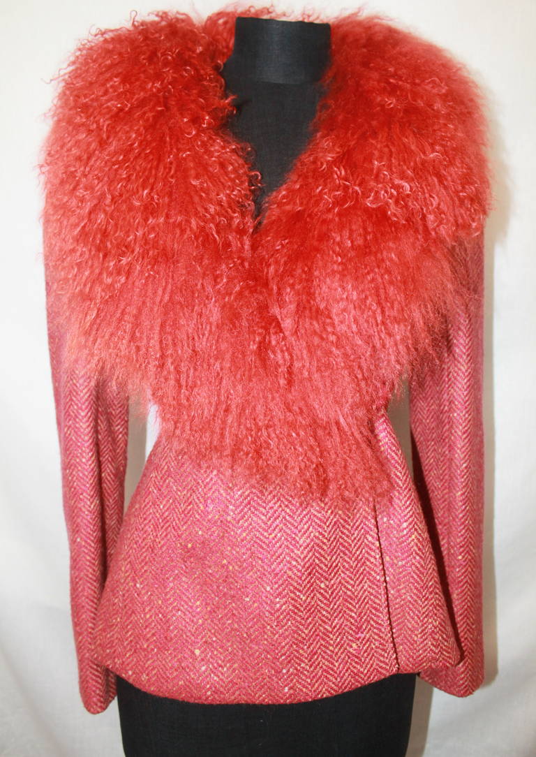 Vintage Statement Orange Tweed Jacket - M