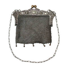 Edwardian Antique JWR Co. German Silver Chainmail Bag 12