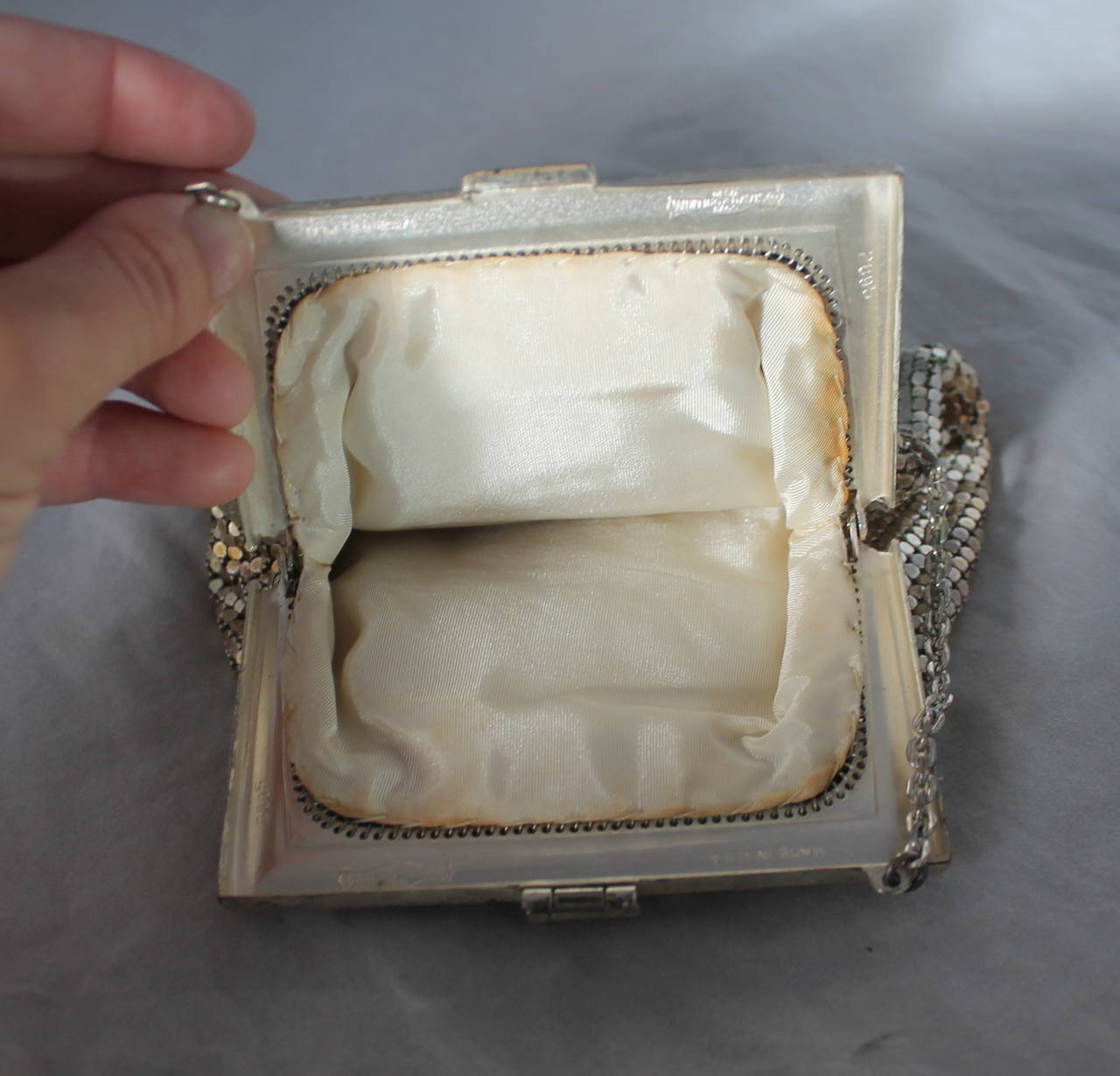 vintage whiting and davis silver mesh purse