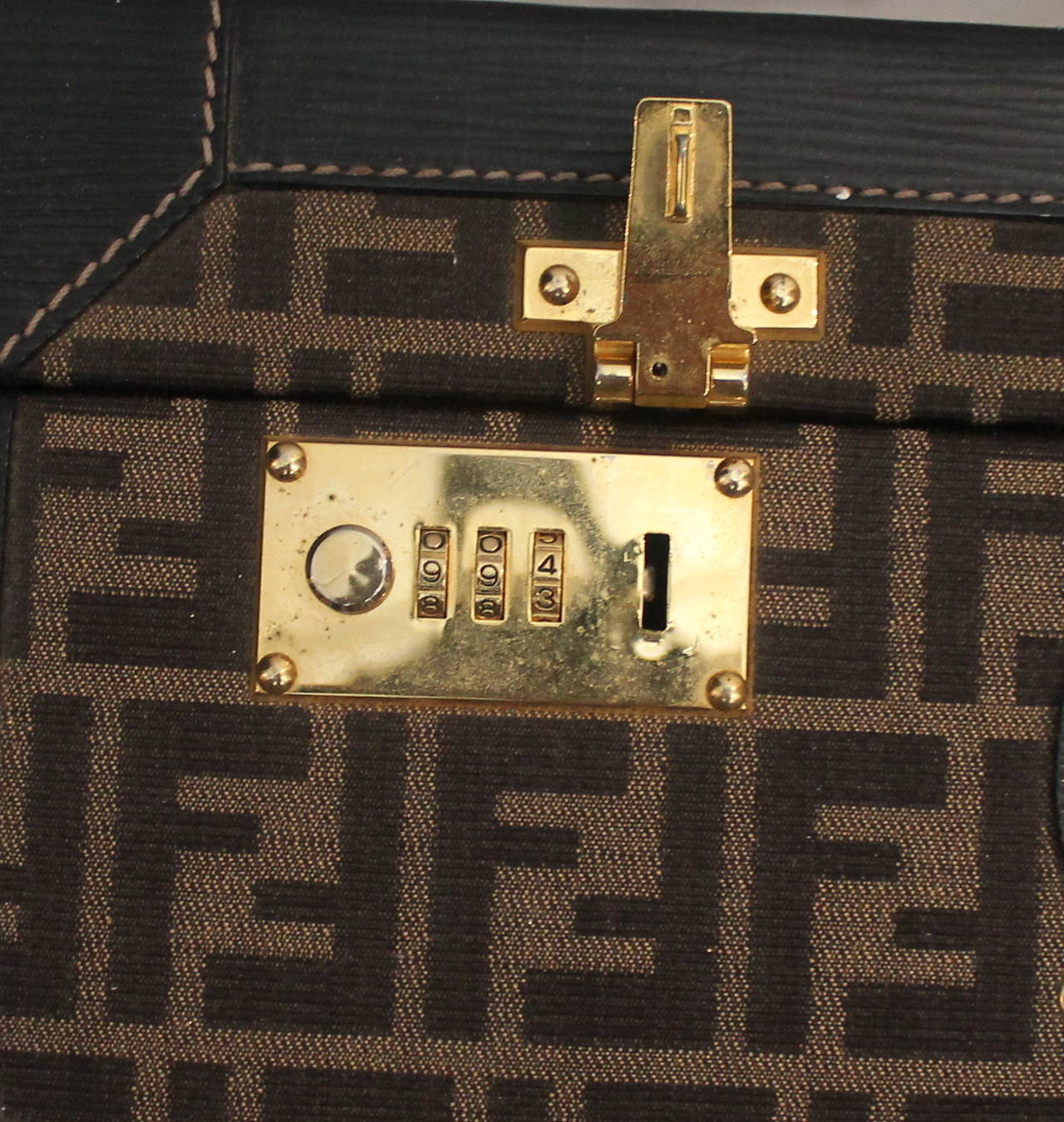 Fendi Monogram Print & Epi Leather Trim Hard Suitcase - GHW In Fair Condition In West Palm Beach, FL