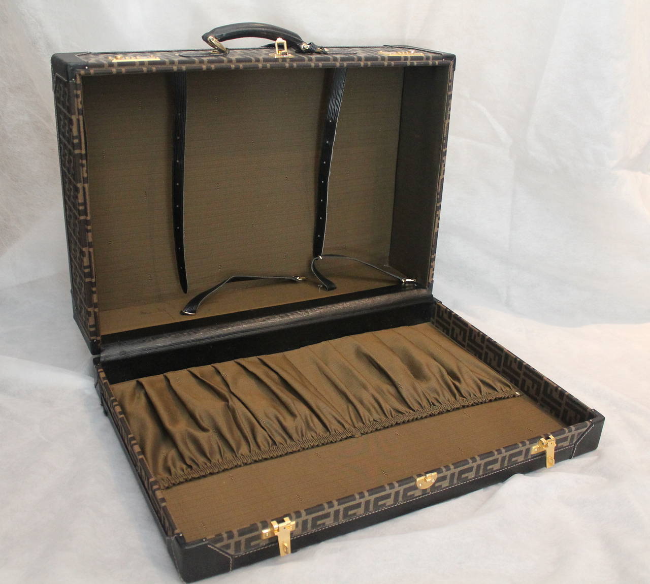 Fendi Monogram Print & Epi Leather Trim Hard Suitcase - GHW 5