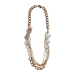 Madame Mathilde Gold Chain & Large Rhinestone Drop Necklace with Bird 5