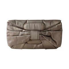Valentino Taupe Silk Bow Clutch and Wristlet 6