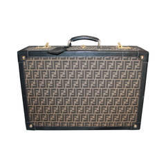 Fendi Monogram Print & Epi Leather Trim Hard Suitcase - GHW
