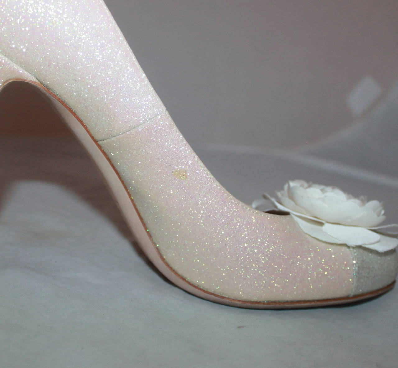 chanel glitter heels