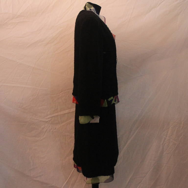 Chanel Black Printed Trim Skirt Suit - 38