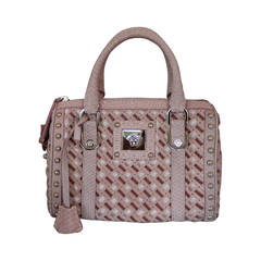 Versace Suede, Velvet, & Riboon Woven Handbag with Snake Trim 2