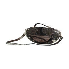 Fendi Brown Beaded Handbag with Snake & Mirror Detail 2