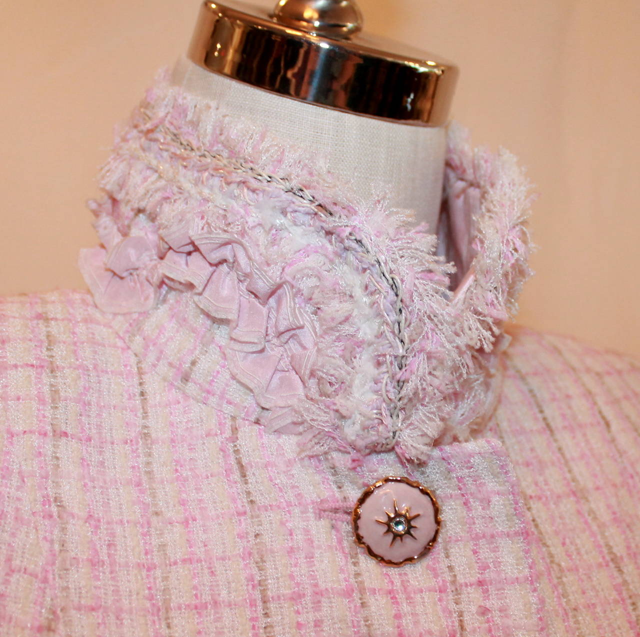 pink and white chanel jacket