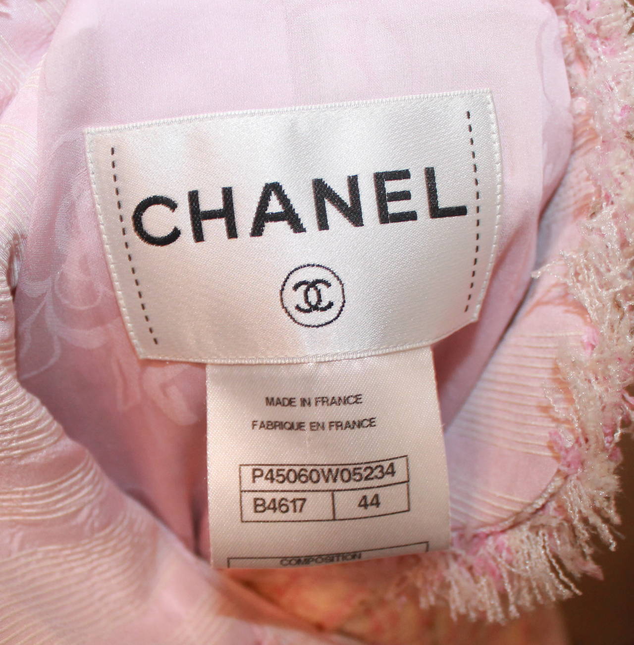 Chanel 2013 Light Pink & White Tweed Jacket with Fringe Detail - 44 - NWT 1